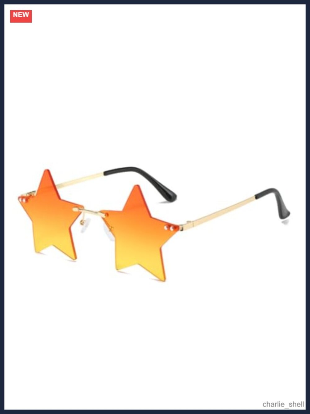 Rimless Star Sunglasses UV400 Metal Frame Party Streetwear